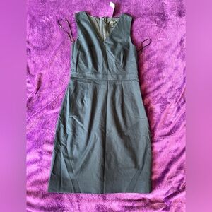 J. Crew Navy Blue/Black Sleeveless V-Neck Midi Sheath Dress NWT SIZE 4P